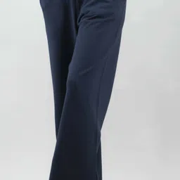 imperative Women Flared Blue Pure Cotton Trousers image 1