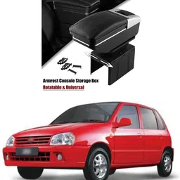 prtek Universal Car Armrest Console Storage Box Rotatable Black Leather Center Box A177 Car Armrest-picture-10