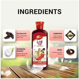dabur Lal tail ayurvedic 200ml baby oil image 3