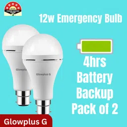 glowplus g 12W Emergency Bulb Combo Pack of 2 | Energy Efficient Backup Bulbs 3 hrs Bulb Emergency Light-picture-16