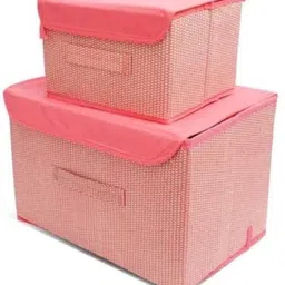 destiny ent Foldable Fabric Storage Boxes with Lids–Set of 2 Clothes Organizer Storage Box-picture-12