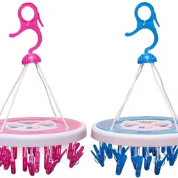 urbanware 24 NOS. CLOTH CLIPS / PEGS HANGING (MULTI-COLOR),CLOTH DRYER STAND Closet Organizer Plastic Cloth Clips (Multicolor Pack of 2) Plastic Cloth Clips image 1