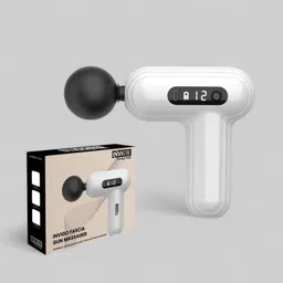 INVIGO FASCIA MASSAGE GUN WITH LCD TOUCH SCREEN DISPLAY 4 MASSAGER HEADS AND 12 SPEED MODE, FULL BODY Massager image 1