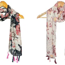 mss fashion Printed Chiffon Women Multicolor Stole, Scarf, Fancy Scarf-picture-10