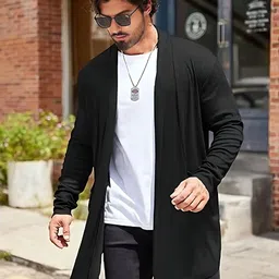 fashnet Men Straight Full Sleeve Black Shrug image 5