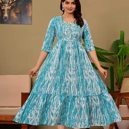 shree shyam textile Printed Viscose Rayon Stitched Anarkali Gown-picture-12
