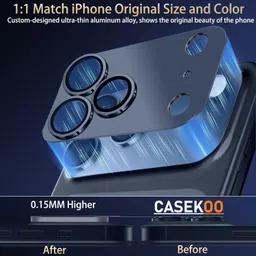 CASEKOO Camera Lens Protector for iPhone 17 Pro, iPhone 17 Pro Max image 2
