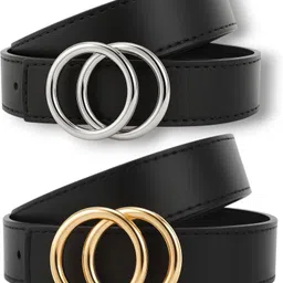 krayr Women Casual, Formal, Evening, Party Gold, Black, Silver Texas Leatherite Belt-picture-28