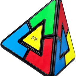 cuberkart QiYi Pyraminx Lite Speed Cube Stickerless Black-Base Magic Puzzle image 2