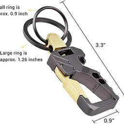 jainzon Grey Metal Double Ring Bottle Opener Keychain_z265 Key Chain image 2