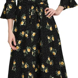 houseofcommon Women A-line Black Midi/Calf Length Dress image 2