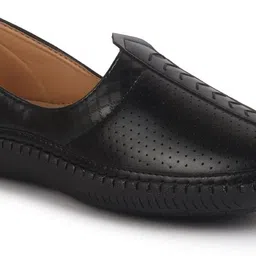 fausto Perforated Ethnic Round Toe Jutti for Festive|Flexible Rubber Sole|Pathani Kurta Mojaris For Men image 3