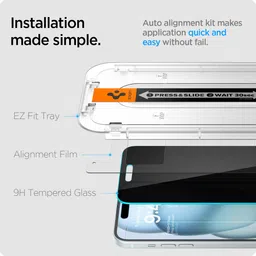 Spigen Tempered Glass Guard for iPhone 15, iPhone 16 image 5