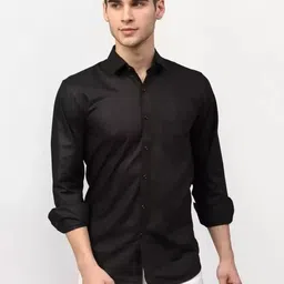 jessnx Men Regular Fit Solid Spread Collar Casual Shirt-picture-30