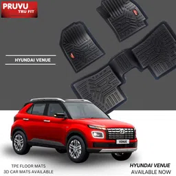 pruvu Plastic, Rubber 3D Mat For Hyundai Venue image 2