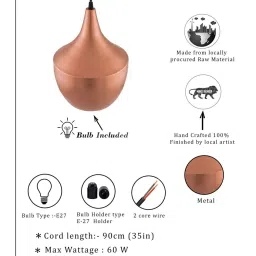 homesake Hersey Copper Metal Hanging Light image 5