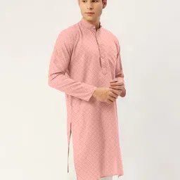 chirasvi Men Embroidered Cotton Blend Straight Kurta image 2