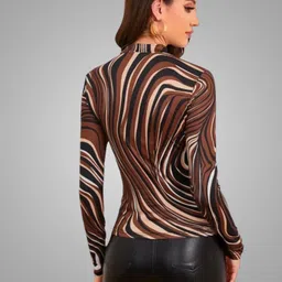 dream beauty fashion Casual Regular Sleeves Printed Women Multicolor Top image 3