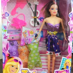 Stylish Long Hair Set Doll and (3 Dress ) Angel Doll for Kids(Pack of 1-image-65