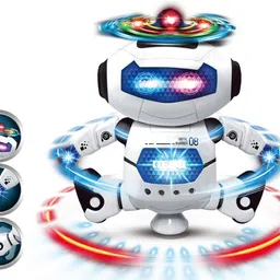 varna 360-Degree Rotating Robot Space Dancer Humanoid Robot Toy With Music Light Electronic Walking Toys For Kids Gift image 3