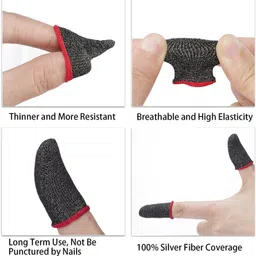 houseofcommon Combo Pack Pubg Anti-Slip Finger Sleeve (2 Pair) & Small Pouch (Pack of 1) Black Finger Sleeve image 2