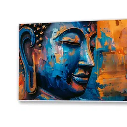 nestroots Canvas Framed Buddha Head Wall Painting image 5