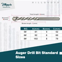 hillgrove HGCM578M2 9Pcs Combination Metric Drill Bit Set for Hole in Metal/Concrete/Wood Masonry Bits, Auger Drill Bits, Specialty Woodworking Bits Set image 4
