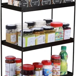 erios Containers Kitchen Rack 3-Tier Metal Storage Rack, Countertop Organiser Stand for Kitchen and Bathroom Steel-picture-11