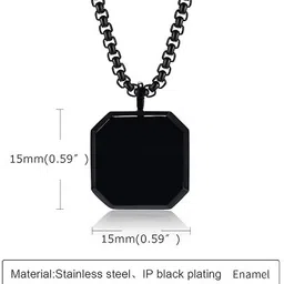 ruby collection Black Silver Stainless Steel Pendant Set image 3