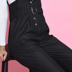 tokyo talkies Women Regular Fit Black Cotton Blend Trousers image 4