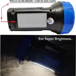 shoptric 1 Kilometer Longest Range Emergency Torch Light For Home Outdoor Picnic Hiking Industrial & Agriculture Purpose 75 Watt LED Light With Dual Function Laser+Tube As a Side Light Power Zoom & Big SMD With Ultra Bright Led Torch 15 hrs Torch Emergency Light image 4
