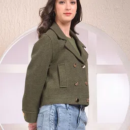 crimsoune club Shell 93% Polyester 7 Spandex Lining 100% Polyester Solid Coat For Women image 5