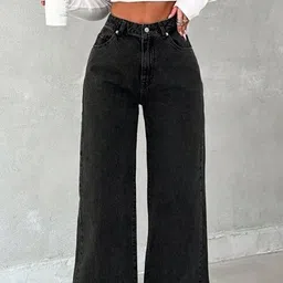 dollfashion Women Straight Fit High Rise Black Jeans image 3