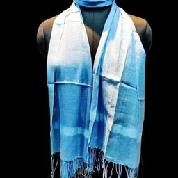 rudraoverseas Solid Cotton Blend Women Light Blue Stole-picture-23