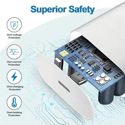 MAK 25 W Supercharge 3.1 A Wall Charger for Mobile with Detachable Cable image 3