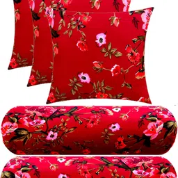 swikon star Microfibre Floral Bolster Pack of 5 image 2