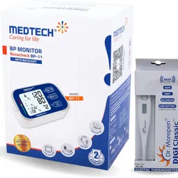 Medtech BP-11 Backlight Digital Blood Pressure Monitor with MT-110 Digital Thermometer | Smart Health Combo for Home Use | Accurate & Easy to Read Bp Monitor-image-49