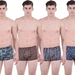 dollar bigboss Pack of 4 Soft Combed Cotton Printed Men Trunk image 1