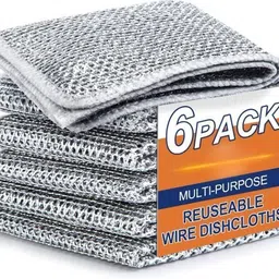 sk rayan Non-Scratch Wire Dishcloth, scrub, Cleaning Cloth Easy Rinsing, Reusable, Sinks Wet and Dry Stainless Steel Cleaning Cloth-picture-15