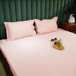 aetherea world Baby Pink 500TC 100% Cotton Solid Bed Sheet Collection by Aethrea World image 3