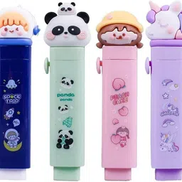 kmcho Mix all 4 Set Cute Cartoon Erasers Set Study Essentials for Kids- Pack of 4 Eraser-picture-12