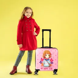 storite Small Cabin Suitcase (18 inch) 4 Wheels - 360° Rotation, Travelling Outing Luggage Kids Trolley Bag with Adjustable Handle - Pink image 5