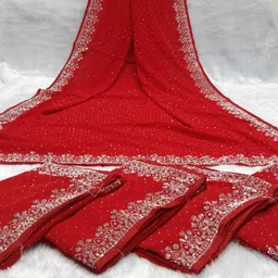 sudev fashion Self Design Daily Wear Georgette Saree image 3