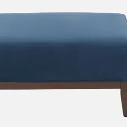 casacraft from pepperfry Apollo Velvet RHS Sectional Sofa With Ottoman In Space Blue Color image 5