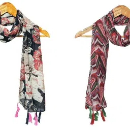 mss fashion Printed Chiffon Women Multicolor Stole, Scarf, Fancy Scarf-picture-46