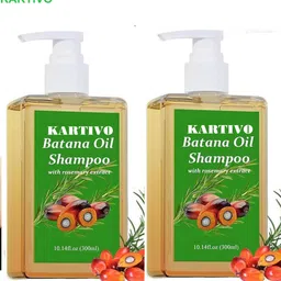 kartivo Batana Oil Shampoo Pack of 2 for Silky Hair Finish - 200ML image 1