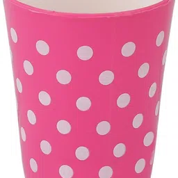 heart home Dot Printed Unbreakable Plastic 6 Tumblers/Glass Set With Jug & Tray, Set of 8 Jug Glass Tray Set image 5