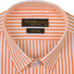 accox Men Regular Fit Striped Spread Collar Formal Shirt image 2