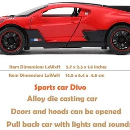 mickmart Alloy Metal Die-Cast Pull Back Car | Mini Scale Model Toy with Sound & Light image 4