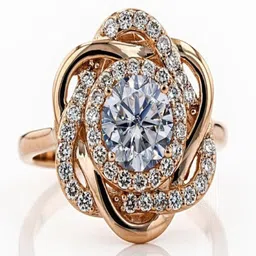 ruhi collection Beautifully Crafted Crystal Knot Adjustable Ring Stainless Steel Cubic Zirconia Copper Plated Ring-picture-31